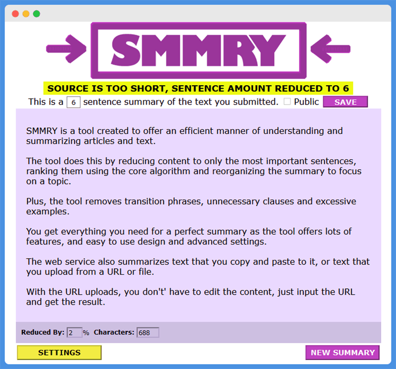 سایت SMMRY