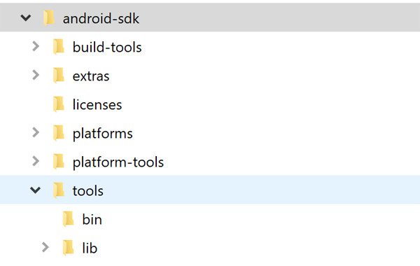  B4A Android SDK Folder Structure