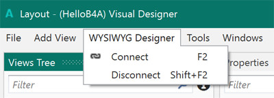 WYSIWYG Designer >Connect